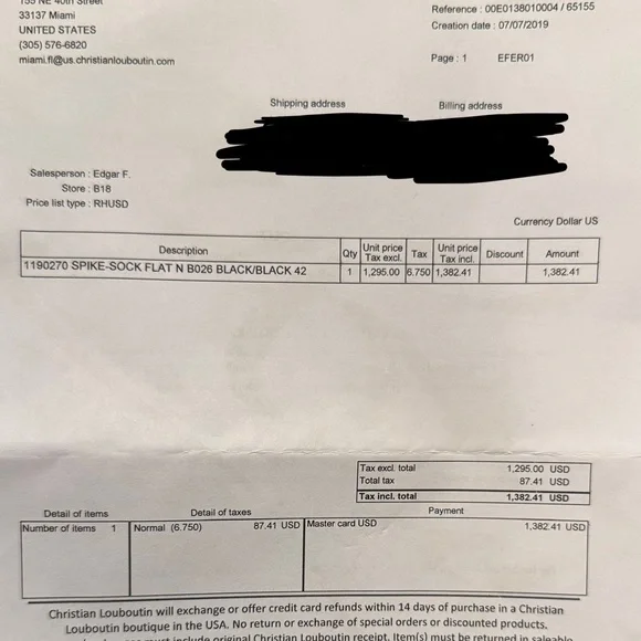 Christian Louboutin Black and Gold Spiked Sneakers - Picture 8 of 8